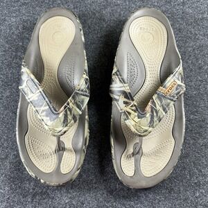 Crocs Real Tree Camouflage Flip Flops Comfort Walking Beach Mens Sz 13
